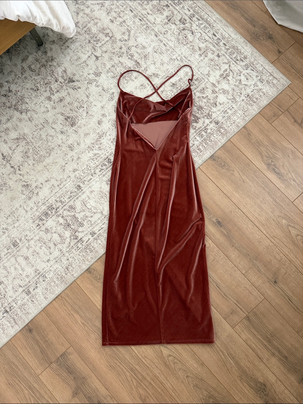 Jimmy Yoo Collection Slip Cowl Neck Satin Midi Dress - Rust - Picture 2 of 5